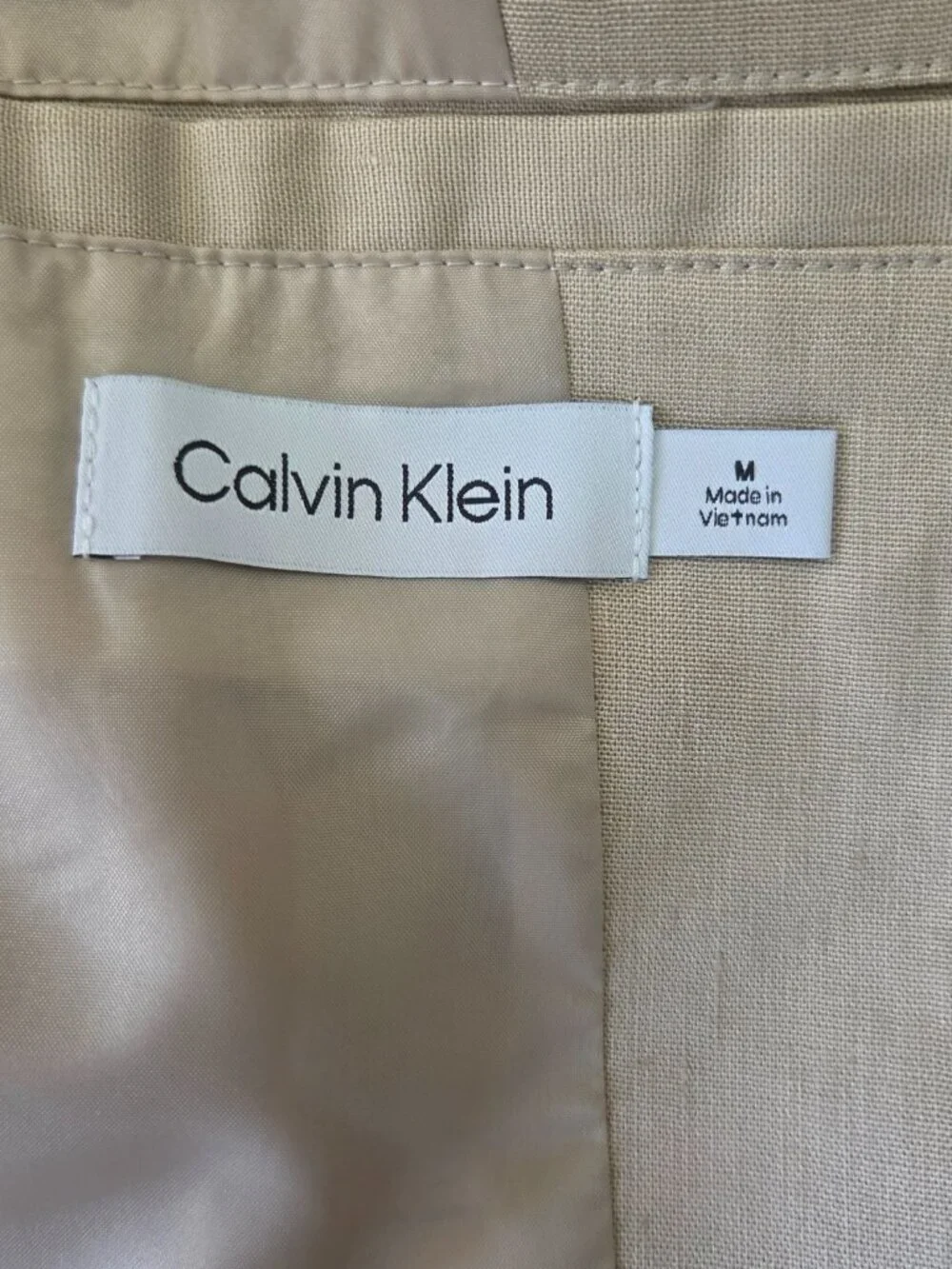 Calvin Klein Mens Linen-blend Two-Button Blazer Jacket, Beige M 42R $329